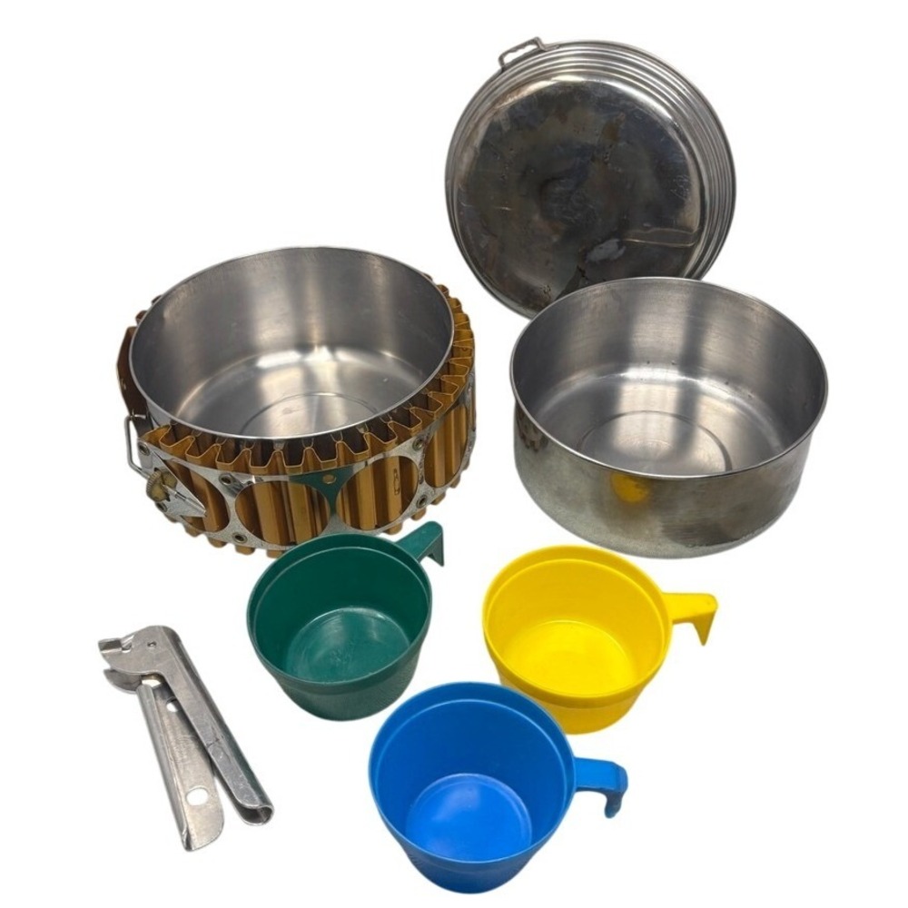 Vtg MSR XPD Cookset Camping Pot Set with Heat Exchanger Cups and Bag